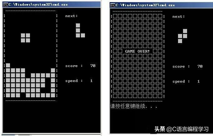 C/C++编程入门基础系列：俄罗斯方块小游戏制作，直接源代码分享