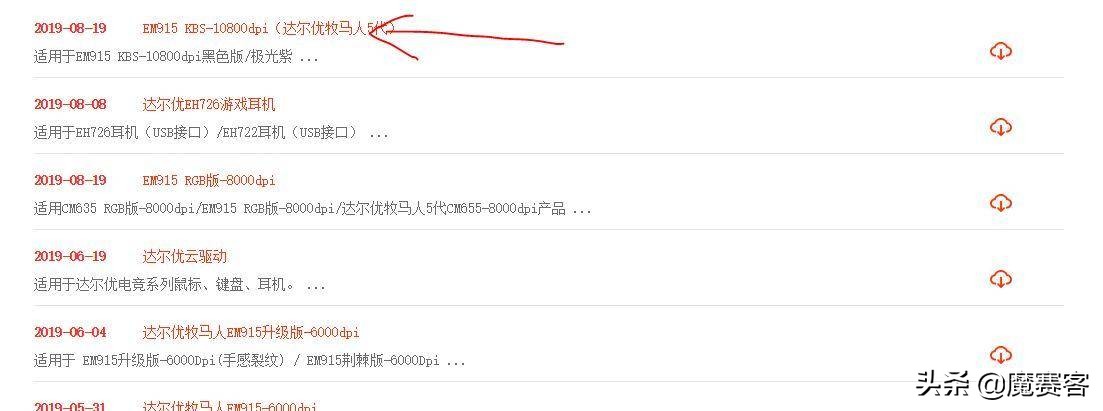 喜入达尔优牧马人EM915 KBS机械鼠标