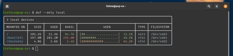 使用 duf 终端工具检查你的磁盘使用情况