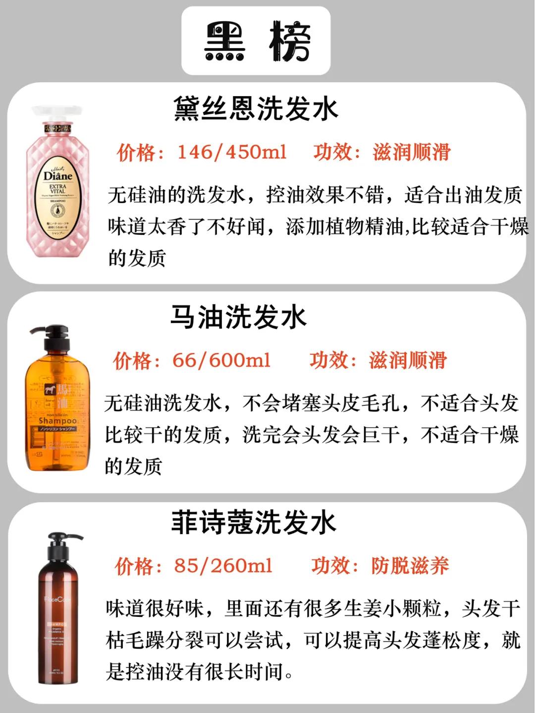 热门好用洗发水红黑榜